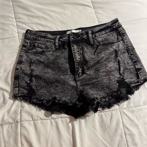 KanCan Black Washed Jean Shorts